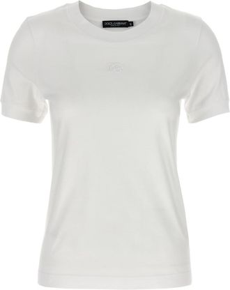 Dolce & Gabbana White Logo embroidery t-shirt