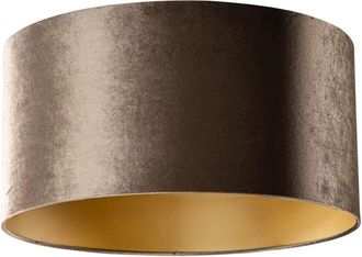 QAZQA Velvet Lampshade Brown with Gold Interior 50/50/25