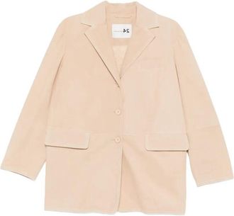 Manzoni24 Suede Jacket With Stitching