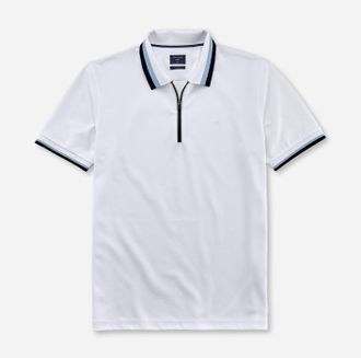 Olymp Poloshirt OLYMP OLYMP Wirk Casual, Herren, Gr. XL, weiss (wei&szlig;), Jersey, Obermaterial: 51% Baumwolle, 49% Polyester, regular fit, Shirts Poloshirt