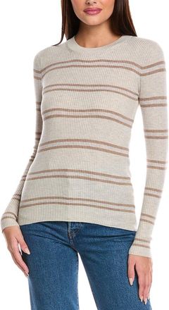 Splendid Rib Stripe Cashmere-Blend Sweater