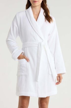 Nordstrom Short Hydro Cotton Terry Robe in White at Nordstrom, Size X-Large
