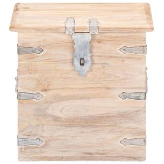 Berkfield Home Beautiful Chest 40x40x40 cm Solid Acacia Wood in Light Brown | Size: 40 x 40 x 40 cm