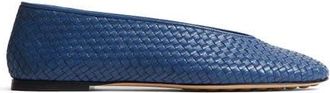 Bottega Veneta Lagoon Intrecciato Ballet Flat in Blue Venezia at Nordstrom, Size 10.5Us