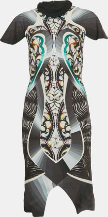 Peter Pilotto Multicolour Abstract Print Crepe Mock Neck Mini Dress
