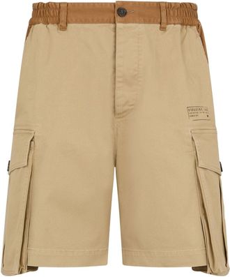 Dsquared2 two-tone cargo shorts - men - Cotton/Cotton/Elastane - 42 - Neutrals