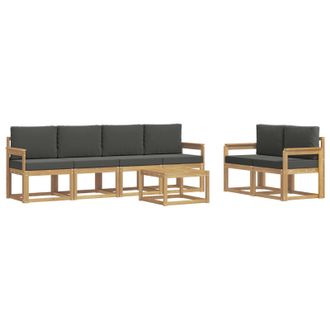 vidaXL Conjunto De Sof&aacute;s De Exterior 7 Pcs Blanco Y Antracita Vidaxl
