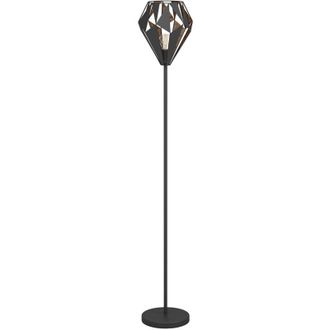 Eglo Piantana Vintage Carlton 1 Acciaio Nero 1 Luce E27