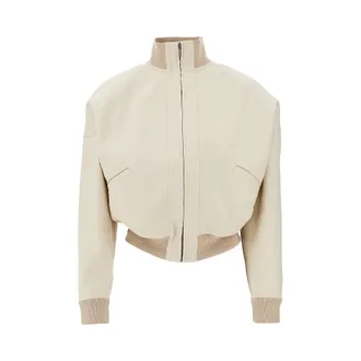Gucci Oversized shoulders cotton bomber jacket Woman 40
