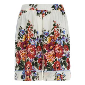 Dolce & Gabbana Vanity Silk Twill Bermuda Shorts - female - Dolce & Gabbana - Casual Shorts - Multicolor - S - Shorts
