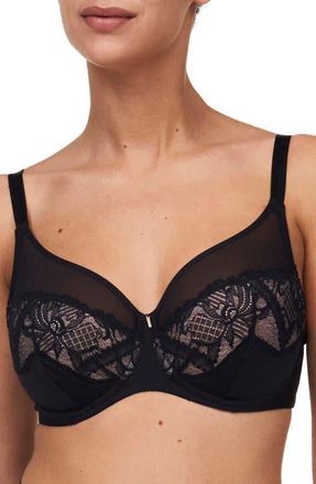 Chantelle Orangerie Dream Full Coverage Underwire Bra in Black-11 at Nordstrom, Size 36E