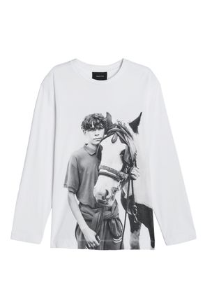 Simone Rocha White Pony Kid Print Cotton T-Shirt