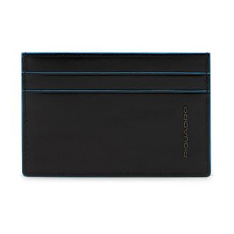Piquadro Accessoires, unisex, Zwart, ONE Size, Leer, Slanke Leren Kaarthouder