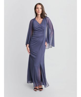 Gina Bacconi Womens Estefany V Neck Embellished Maxi Dress - Purple - Size 12 UK