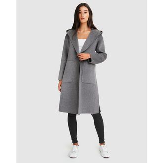 Belle & Bloom Walk This Way Wool Blend Oversized Coat in Dark Grey at Nordstrom, Size X-Large