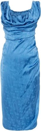 Vivienne Westwood Ocean Blue Veiligheidsspeld Jurk - Dames - Feestkleedjes - Blauw - S - Kleedjes