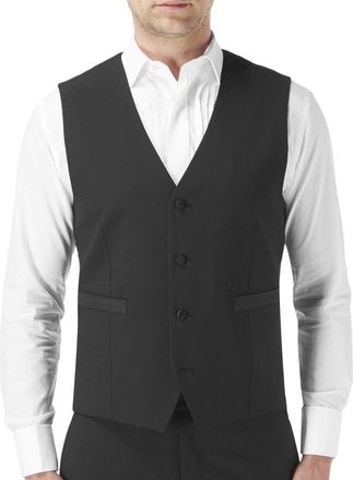 Skopes Mens Latimer Big Tall Single Breasted Dinner Suit Waistcoat - 56R Black