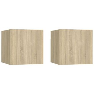 vidaXL Vidaxl - Mesitas Noche 2 Uds Madera Ingenier&iacute;a Roble Sonoma 30,5x30x30cm