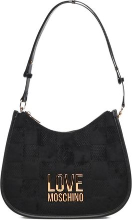Love Moschino Borsa a spalla con placca logo - Nero
