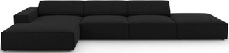 BLOOMINGLOFT 5-Sitzer Design Ecksofa Jodie mit Ottomane links - Strukturstoff