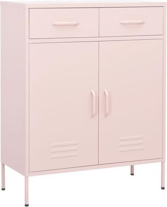vidaXL Armadietto Rosa 80x35x101,5 cm in Acciaio - Vidaxl