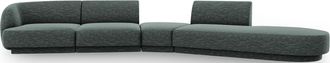 BLOOMINGLOFT 7-Sitzer Design Sofa Miley mit abgerundeter Form und Ottomane rechts - Chenille