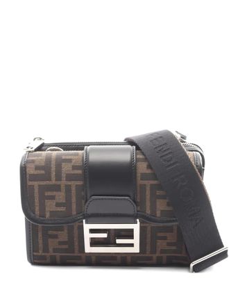Fendi 2020s Baguette Double messengertas - Bruin