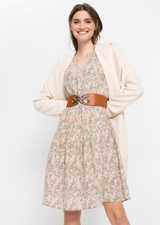 Bonprix Stretchg&uuml;rtel BONPRIX Stretchg&uuml;rtel, Damen, Gr. 105, braun (cognac, silberfarben), Obermaterial: 70% Polyester, 30% Elastodien. Obermaterial 2: 100% P