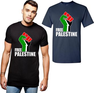 Generic Free Palestine T-Shirt End Israeli Occupation Gaza Freedom Protest Tee Top UK (Navy, XL)