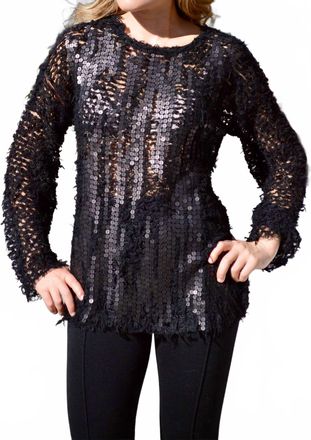 Avi&ugrave; Knit & Sequin Sweater In Black