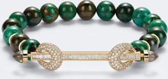 Ananya Chakra 18kt gold beaded bracelet with gemstones