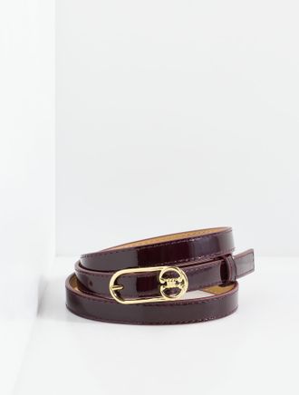 Talbots Slim Leather Belt - Deep Burgundy - Large Talbots