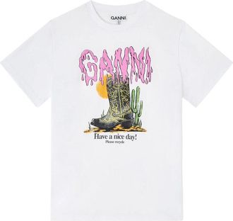 Ganni T Shirt Bianco-Donna