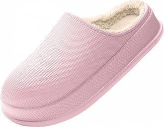 Generic Cloud Slippers for Women Men,Warm Slippers Indoor Outdoor,Sole Fuzzy Slip-On House Shoes with Plush Lining (Pink, M, Adult, Women, 10.5, Numeric Range