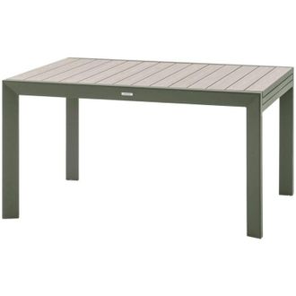 Hesperide Hesperide - Tavolo da giardino scorrevole allungabile &eacute;vasion con effetto legno verde lino e alloro, 10 posti a sedere in alluminio - Hesp&eacute;ride