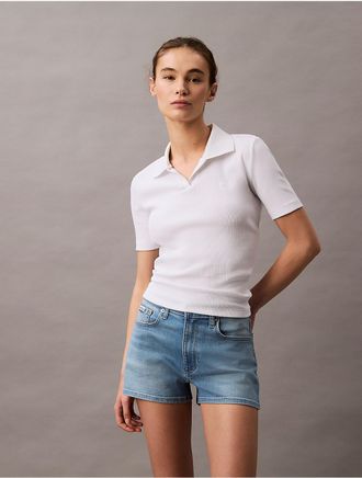 Calvin Klein Jeans Calvin Klein Womens High Rise Denim Mini Shorts - Blue - 24