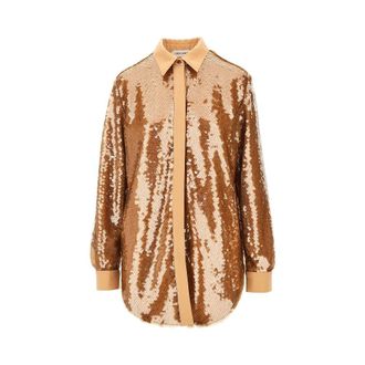 Alberta Ferretti Sequinned oversized shirt Woman 40