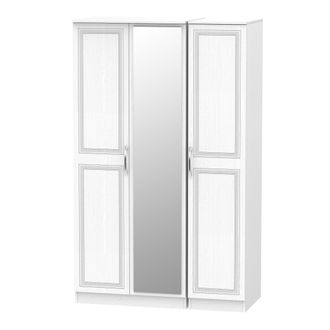 Welcome Furniture Dakar Ready Assembled Wardrobe with Triple Mirror - Signature White - Welcome Furniture | TJ Hughes