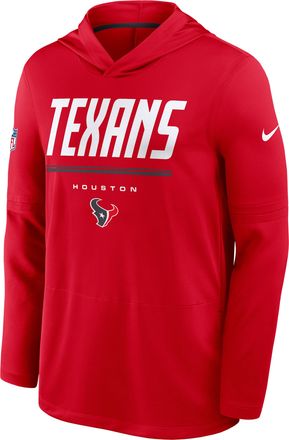 Nike Houston Texans Sideline Nike Mens Dri-FIT NFL Long-Sleeve Hooded Top in Red | 03B90BAK9H-TG4