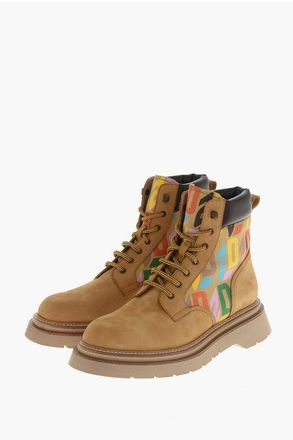 Dsquared2 Suede Combat Boots with Monogram size 45