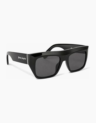 Palm Angels Mens Mens Niland Rectangle Sunglasses - Black Dark Grey - Size: ONE size