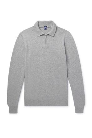 Fedeli Favonio Slim-Fit Cashmere Half-Zip Sweater