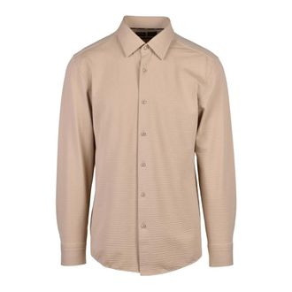 HUGO BOSS Stretch Shirt - Heren - Zakelijke Overhemden - Beige - 2XS - Overhemden