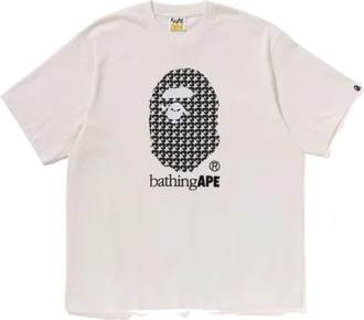 A Bathing Ape Sta Houndstooth by Bathing Ape Relaxed Fit Tee Ivory 1K80-110-329-IVORY