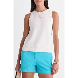Vineyard Vines Stripe Sweater Tank in White Cap at Nordstrom, Size X-Small