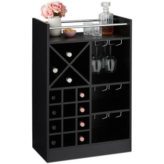 Relaxdays Relaxdays - Cantinetta con Porta Calici, per 22 Bottiglie, da Terra, per Vino e Prosecco HxLxP 96 x 63 x 35 cm ca., Bianca
