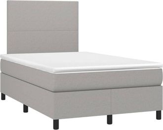 vidaXL Vidaxl - Cama Box Spring Con Colch&oacute;n Tela Gris Claro 120x200 Cm