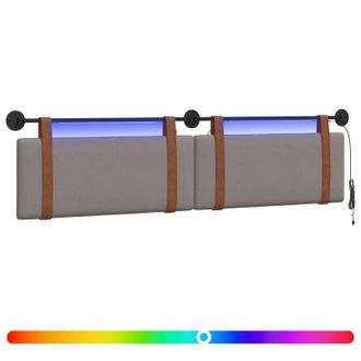 vidaXL Cabecero Colgante Con Luz Led Topo Pu Antiguo Vidaxl