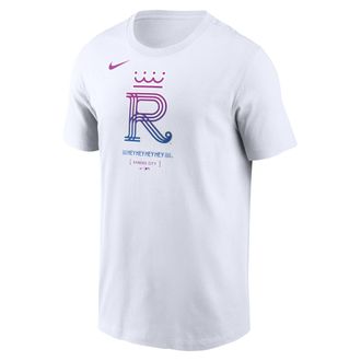Nike Kansas City Royals City Connect Large Logo Nike Mens MLB T-Shirt in White | N19910AROY-SCA