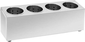 vidaXL Soporte Para Cubiertos 4 Rejillas Acero Inoxidable Rectangular Vidaxl